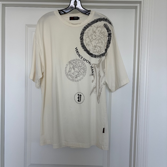 Mens Vintage Genuine VERSACE super quality WHITE Pre-Owned T-Shirt XXL Rare - Picture 3 of 5